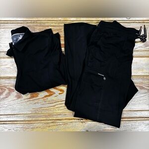 Healing Hands Black Scrub Set